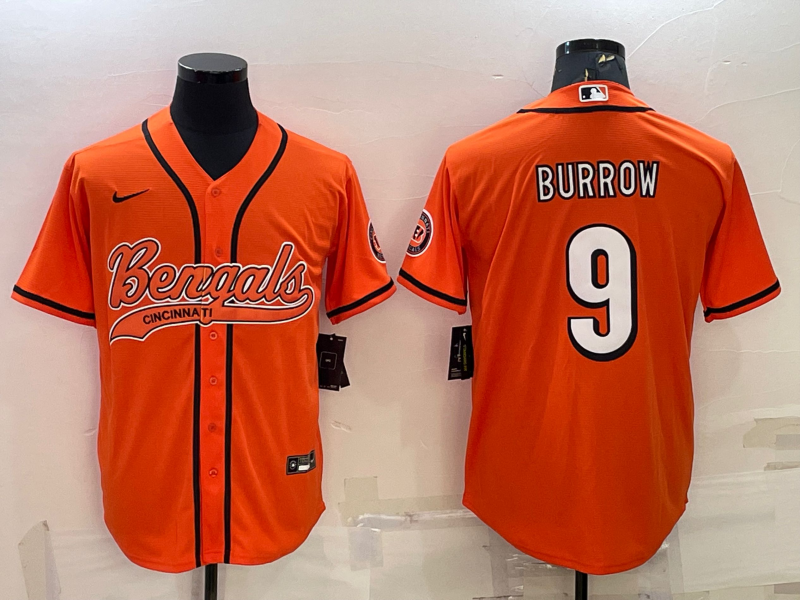 Men's Cincinnati Bengals Joe Burrow #9 Orange Jersey